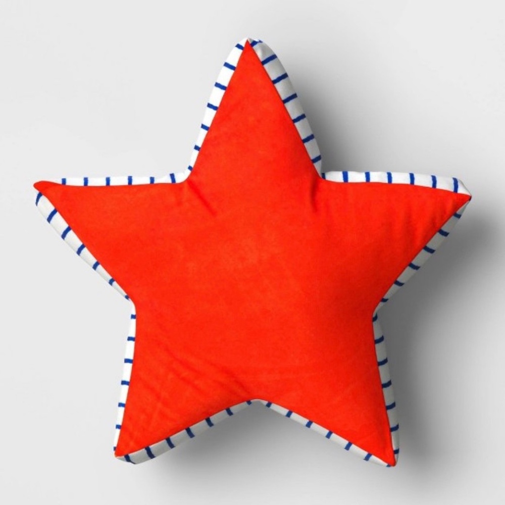Patriotic Star Shaped Decorative Throw Pillow 13" Red/White/Blue - Target